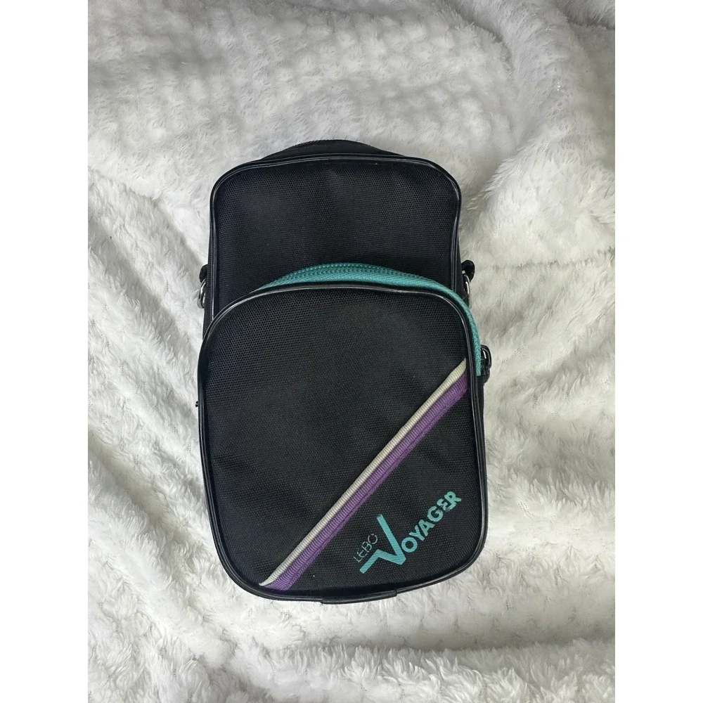 Vintage Small Lebo Voyager Padded Camera Bag Black, Teal, Purple 80's *NO STRAP*